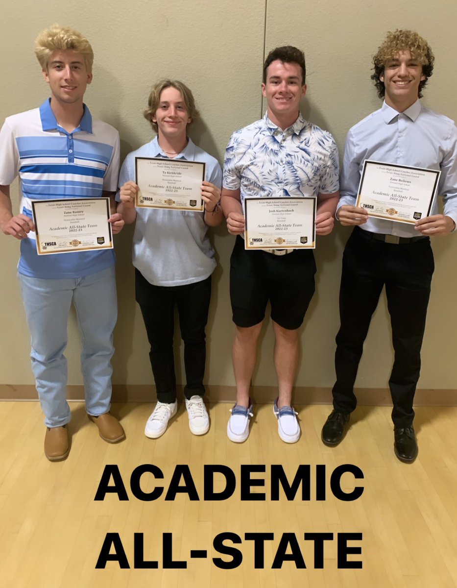 CONGRATS to these athletes who excelled on the field AND in the classroom! 🏆 

Zane Ramey - Honorable Mention All-State
Ty Kirkbride - Honorable Mention All-State
Zane Bellows - Honorable Mention All-State
Josh Kurtenbach - 1st Team All-State