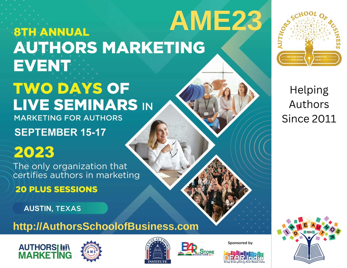 Social media isn't enough. Learn how to effectively market and sell your books at the Authors Marketing Event in 2023. #AME23 #bookmarketing #indieauthor buff.ly/41NGFWO