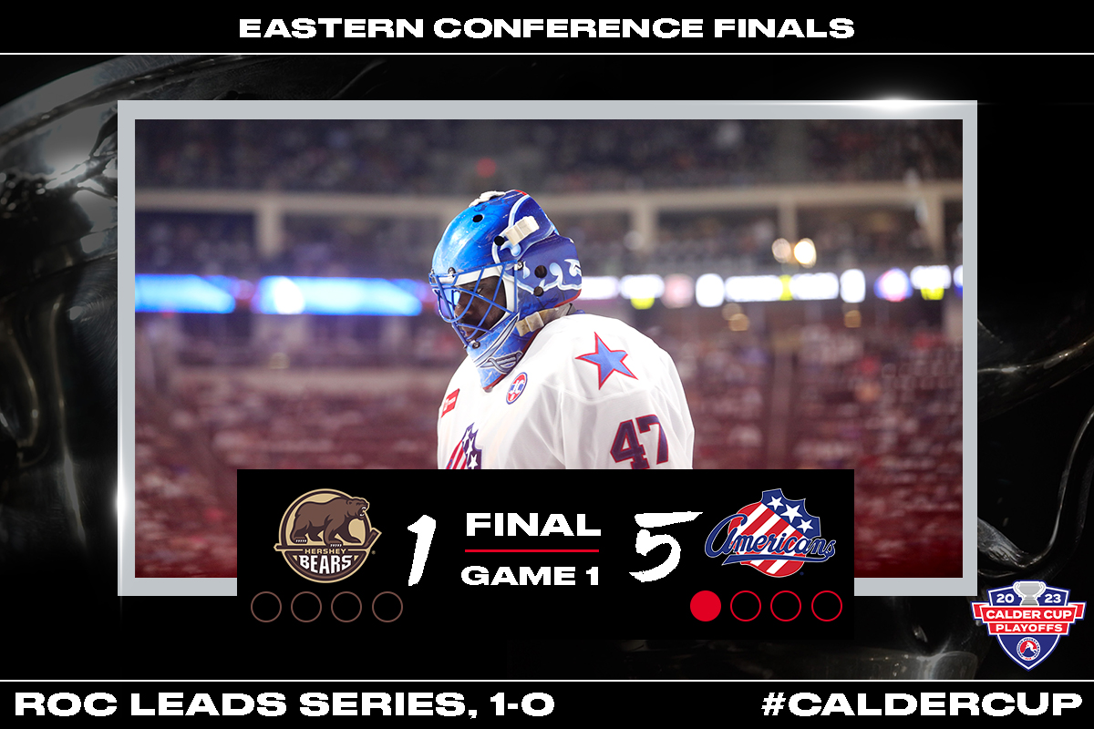 Final from Game 1. 

@AmerksHockey | #HERvsROC | #CalderCup