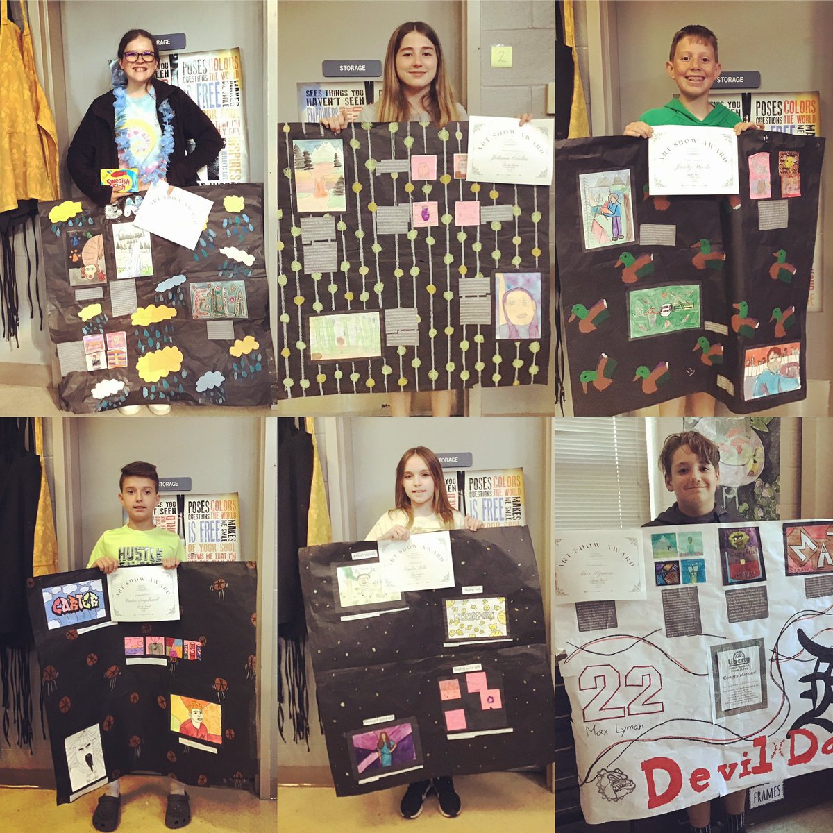 Jennifer Brunk (@brunkart) on Twitter photo Congratulations to these 6th graders voted the best: Ella Art parody, Juliana overall, Jacoby use of space, Carter Name Tag, Emilia abstract portrait, and Max Post-it art. <a href="/LPSFineArts/">LPS Fine Arts</a> Congratulations to these 6th graders voted the best: Ella Art parody, Juliana overall, Jacoby use of space, Carter Name Tag, Emilia abstract portrait, and Max Post-it art. <a href="/LPSFineArts/">LPS Fine Arts</a>