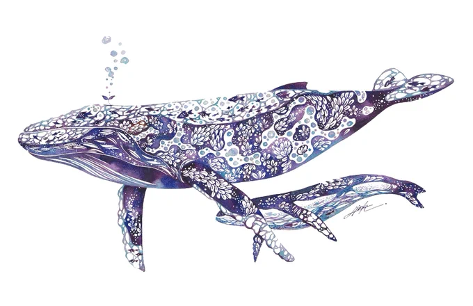 海は広いな〜  #アート #透明水彩 #海 #水族館