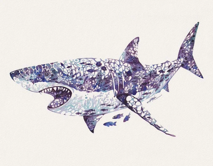 海は広いな〜  #アート #透明水彩 #海 #水族館
