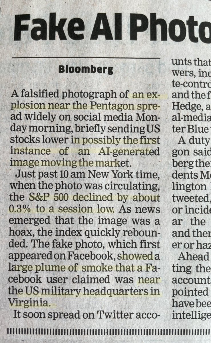 ShanooBhatia's tweet image. Signs of the times we are in. Onus on verification is on us folks. But where is our toolkit? Big tech &amp;amp; media firms are getting sucked in. #AIimaging #AI #GenerativeAI