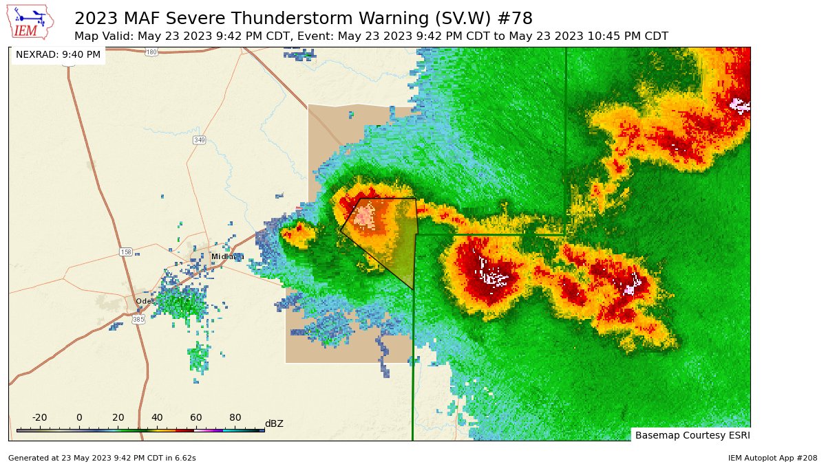 Texas Weather Alerts on Twitter "MAF issues Severe Thunderstorm