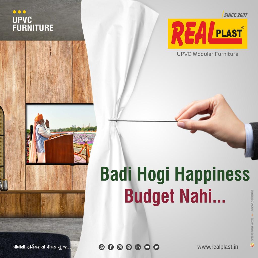 realplast_'s tweet photo. Badi hogi happiness,  Budget nai..
Use Upvc modular furniture....

Realplast upvc modular furniture..

bring home Termite proof UPVC Modular furniture today 

https://t.co/Y6mZ92t8p9 

#realplast 
#realplastupvcmodularfurniture
#realplastkitchens https://t.co/xbVnxW909C