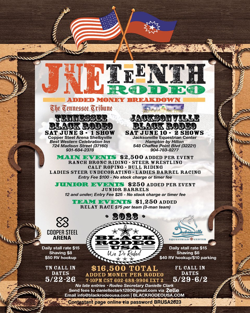 Calling all TN Contestants!!!
Call-In May 22 - 26 from 7pm to 10pm

Contact us at (692) 688-9906 ext. 2

#juneteenth 
#juneteenthrodeo 
#bootup