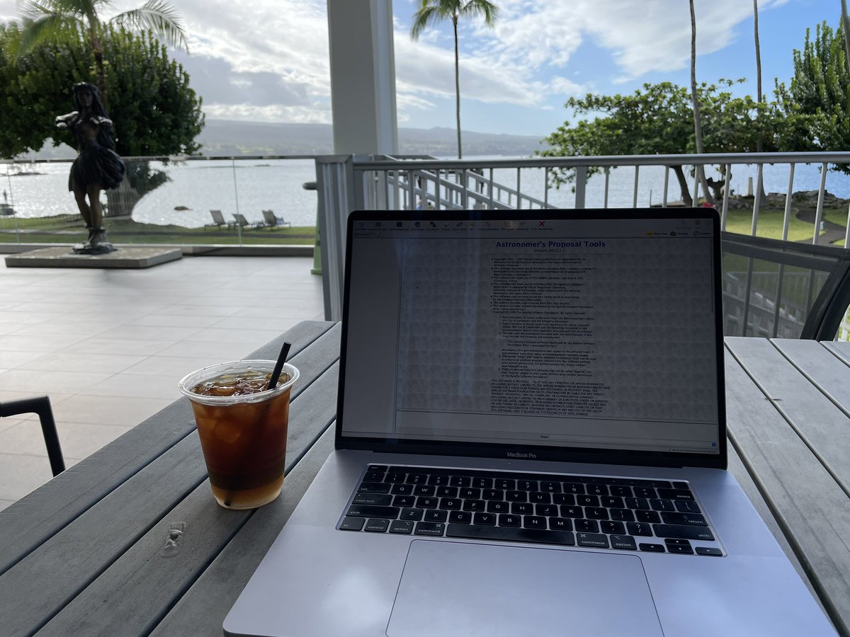 No fun having the Hubble Space Telescope proposal deadline fall while you’re in Hawaii. On the other hand, can’t beat this as an office.