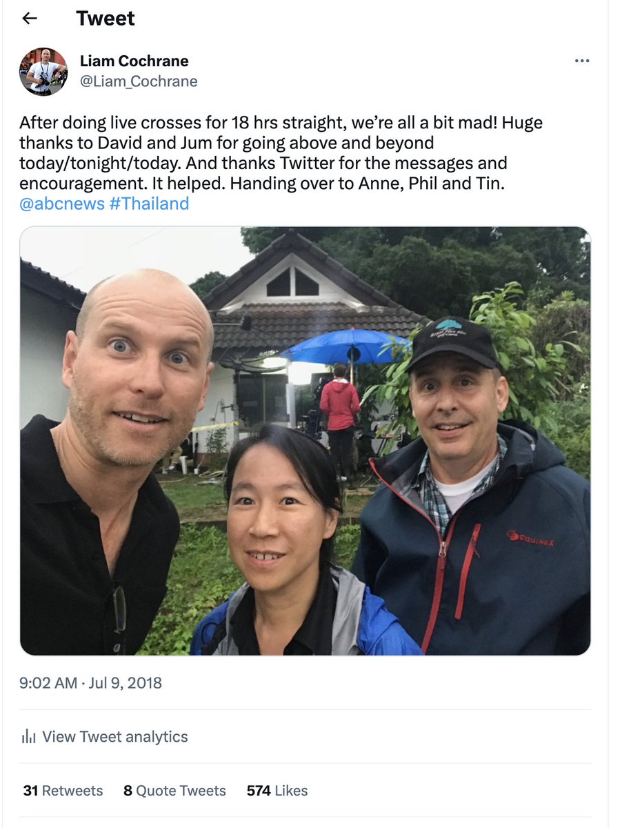 Classic. As part of a long-running review of ABC pay conditions, I've been asked whether I worked 8.5 hour days during the Thai cave rescue. 

Deep breaths &amp; try not to be insulted, as I enter a 3rd round of providing "evidence" to ABC that foreign correspondents don't work 9-5.