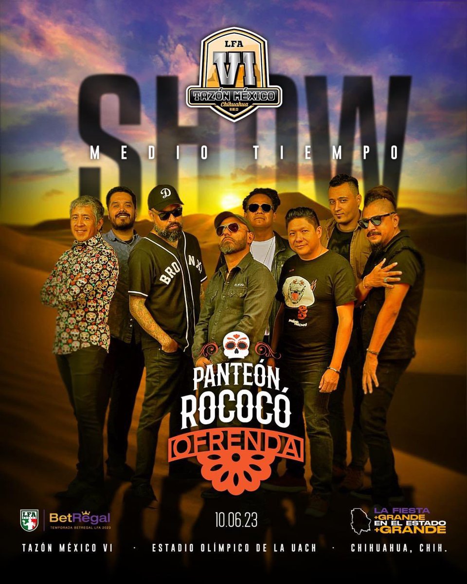 Todo listo para el show de medio tiempo del #TMVI

¡¡ PANTEÓN ROCOCÓ !! 

#TMVI #MasLFA #Chihuahua