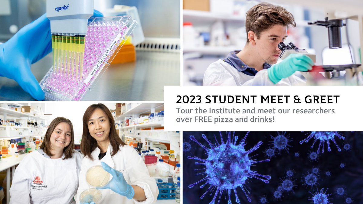 Griffith University's Institute for Glycomics (@glycogriffith) on Twitter photo Are you a #student interested in #research?
Why not come along and hear about the exciting research opportunities available at <a href="/GlycoGriffith/">Griffith University's Institute for Glycomics</a>!
Tuesday the 30 May, 3pm – 4pm OR Thursday 1 June, 11am – 12noon
Bookings are essential. Register at: forms.office.com/r/LdXh3HzWZk Are you a #student interested in #research?
Why not come along and hear about the exciting research opportunities available at <a href="/GlycoGriffith/">Griffith University's Institute for Glycomics</a>!
Tuesday the 30 May, 3pm – 4pm OR Thursday 1 June, 11am – 12noon
Bookings are essential. Register at: forms.office.com/r/LdXh3HzWZk