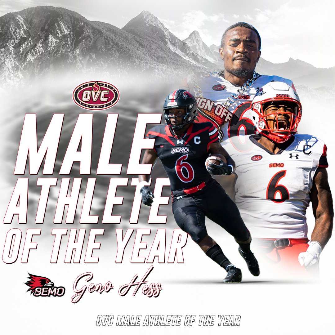 OVCSports's tweet image. 𝗢𝗩𝗖 𝗠𝗮𝗹𝗲 𝗔𝘁𝗵𝗹𝗲𝘁𝗲 𝗼𝗳 𝘁𝗵𝗲 𝗬𝗲𝗮𝗿‼️

Congrats to @SEMOfootball RB @GenoHess.

🔗 bit.ly/3Mqx1CK

#OVCit | #OVC75 | #LetsSoar