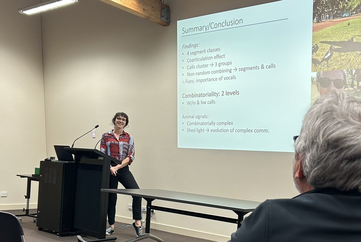 Sarah Walsh (@sarah_lwalsh) on Twitter photo Was a delight to talk to Birdlife WA this week! I presented findings from my research on combinatoriality in WA magpie vocal communication. For more info, see royalsocietypublishing.org/doi/10.1098/rs…
<a href="/BirdlifeOz/">BirdLife Australia</a> <a href="/BiolSci_UWA/">School of Biological Sciences, UWA</a> @CEB_UWA
📷: Rochelle Steven & <a href="/mandy_ridley/">Amanda Ridley</a> Was a delight to talk to Birdlife WA this week! I presented findings from my research on combinatoriality in WA magpie vocal communication. For more info, see royalsocietypublishing.org/doi/10.1098/rs…
<a href="/BirdlifeOz/">BirdLife Australia</a> <a href="/BiolSci_UWA/">School of Biological Sciences, UWA</a> @CEB_UWA
📷: Rochelle Steven & <a href="/mandy_ridley/">Amanda Ridley</a>