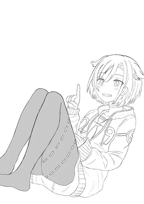 イラスト本の下書き三枚目…!! 最低でも10枚は描きたい… #yuyuyu