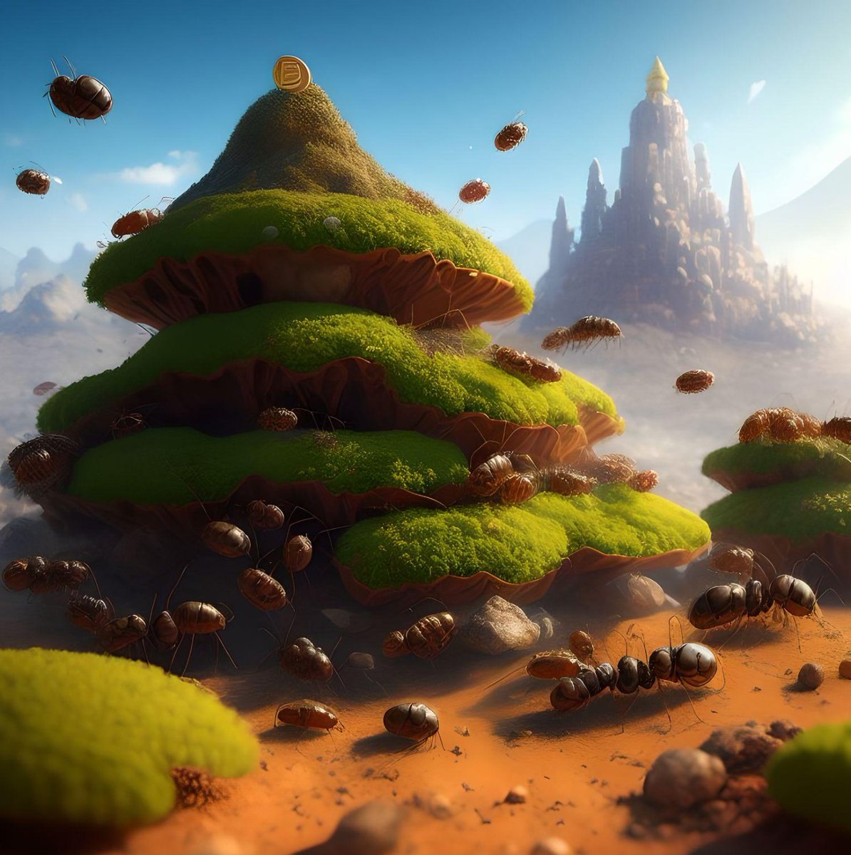 AntsForRiches's tweet photo. @Creatve_Culture "🐜🎨 Exciting news! Explore the enchanting art realm of @AntsForRiches, the buzzing new BNB project! 🏰✨ Immerse yourself in their mesmerizing AI-generated masterpieces that redefine imagination. Get ready to join the colony! 🖼️🤖 #A4Riches #AIart #CryptoArt #BNB" https://t.co/b7JMnbtyGS