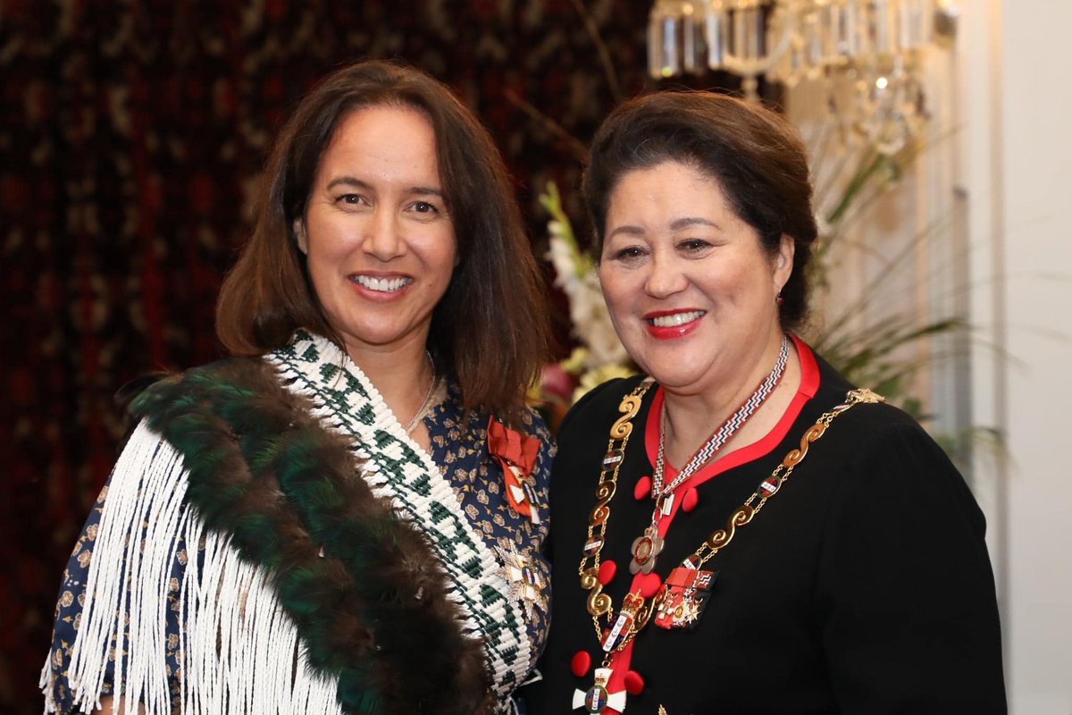 Dame Farah Rangikoepa Palmer, Ngāti Maniapoto, Waikato received her honours this morning at an investiture at Government House.
Nei rā te mihi nui e te Kahurangi.