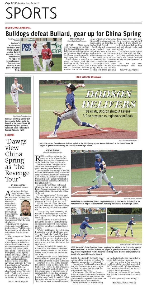 Tomorrow’s <a href="/PanolaWatchman/">The Panola Watchman</a> front sports page <a href="/APSE_sportmedia/">APSE</a>