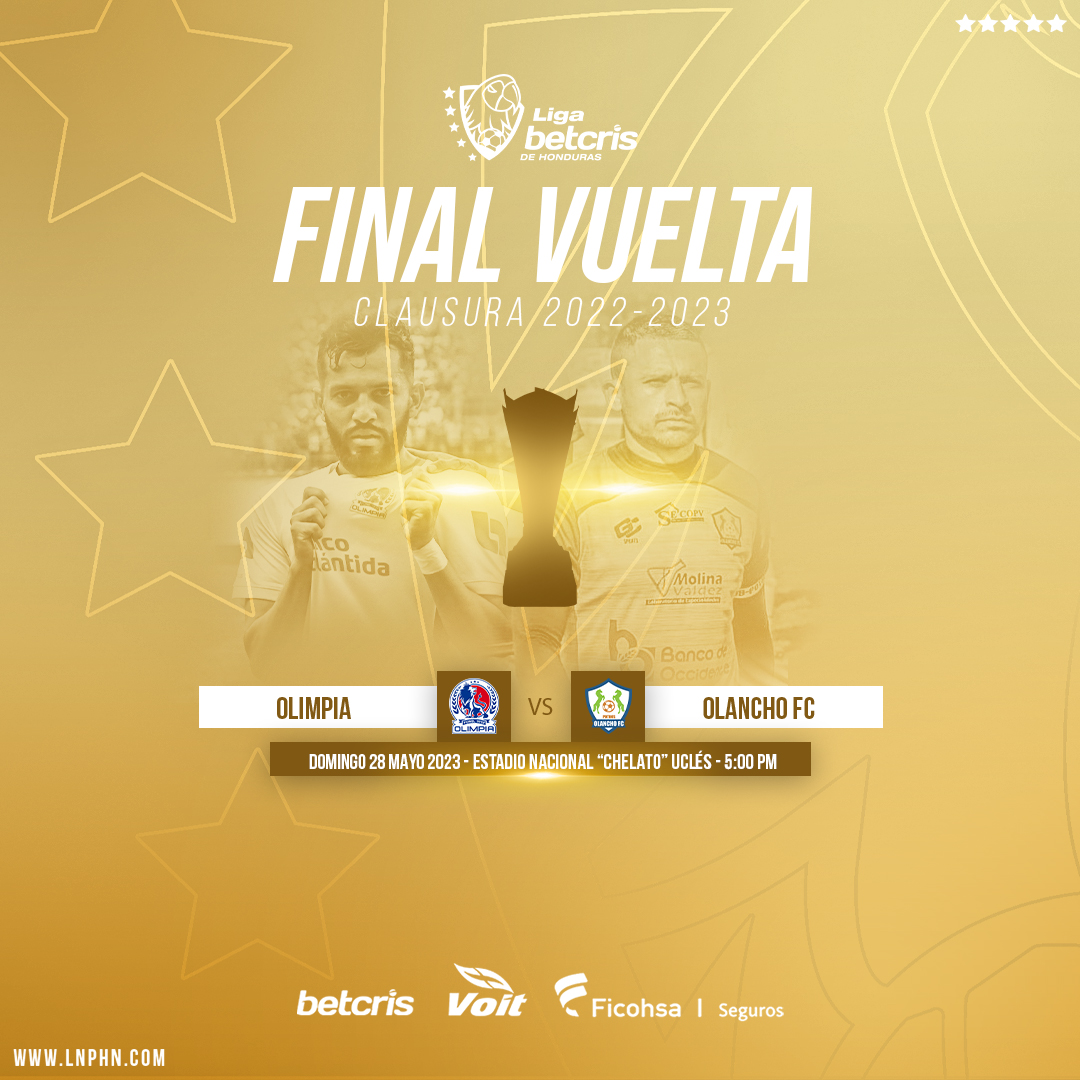 ¡GRAN FINAL VUELTA!⚽🔥 🏟

El juego de la #GranFinalVuelta del #TorneoClausura de la #LigaBetcrisHonduras con el horario oficial.

#Honduras #LigaBetcrisHonduras #SomosBetcris