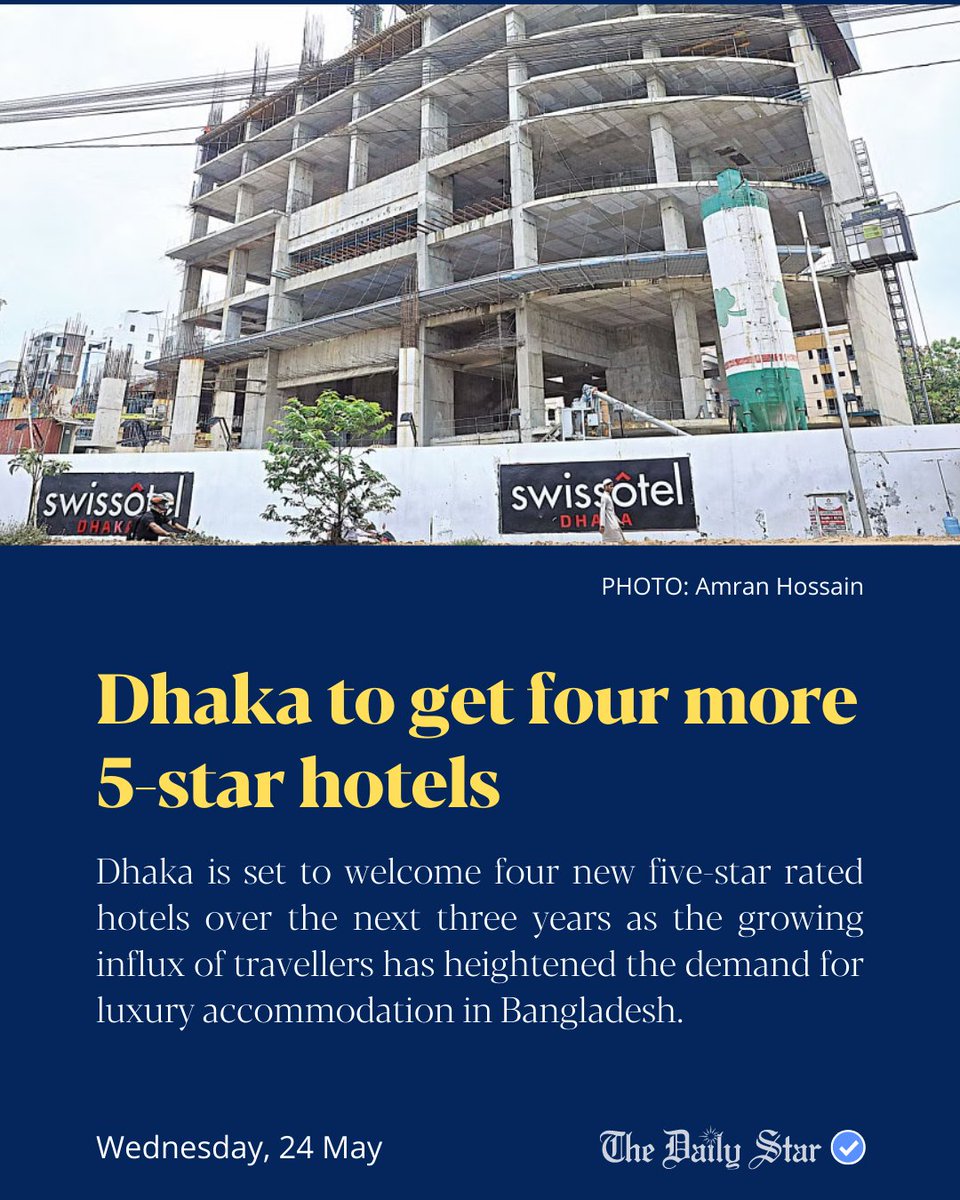 dailystarnews's tweet image. The roughly Tk 600 crore project was slated for completion by 2021 but faced delays in implementation due to the Covid-19 pandemic and ongoing Russia-Ukraine crisis, which will increase total costs..

Read more: cutt.ly/owqhotfB
#Bangladesh #Dhaka #5StarHotels