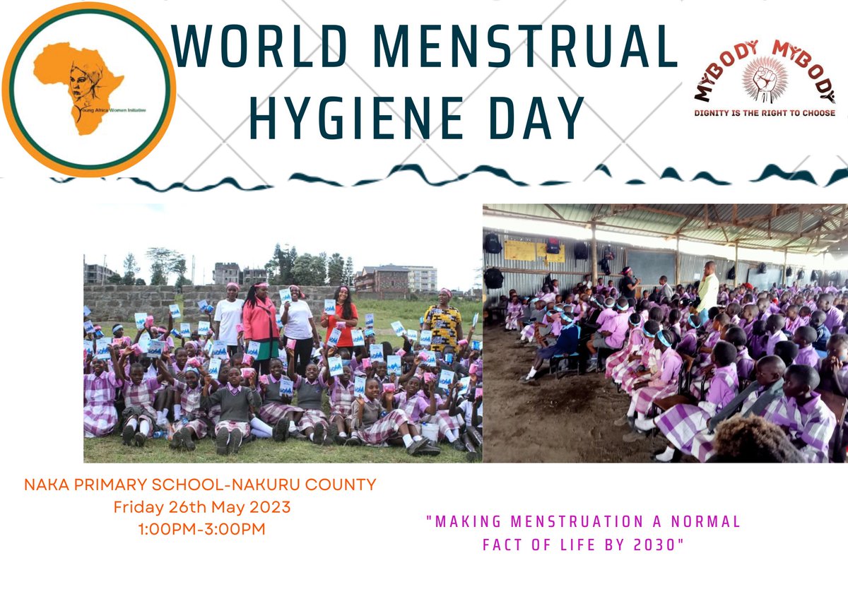 #DYK Menstruation is when the lining of the uterus comes out along with blood through a girl’s/a woman's  vagina? The bleeding usually lasts for 4-7 days  and usually happens every month
As we commemorate #WMHD together with @YawiKenya we will join students at Naka Primary Nakuru