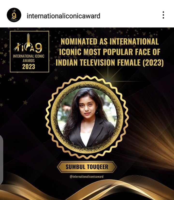 I nominate #sumbultouqerrkhan #iia9sumbultouqeer for international iconic most popular face of Indian Television female 2023 #internationaliconicawards2023 #internatinonaliconicawards2023sumbultouqeerkhan 

#iia10sumbultouqeerkhan 
@TouqeerSumbul