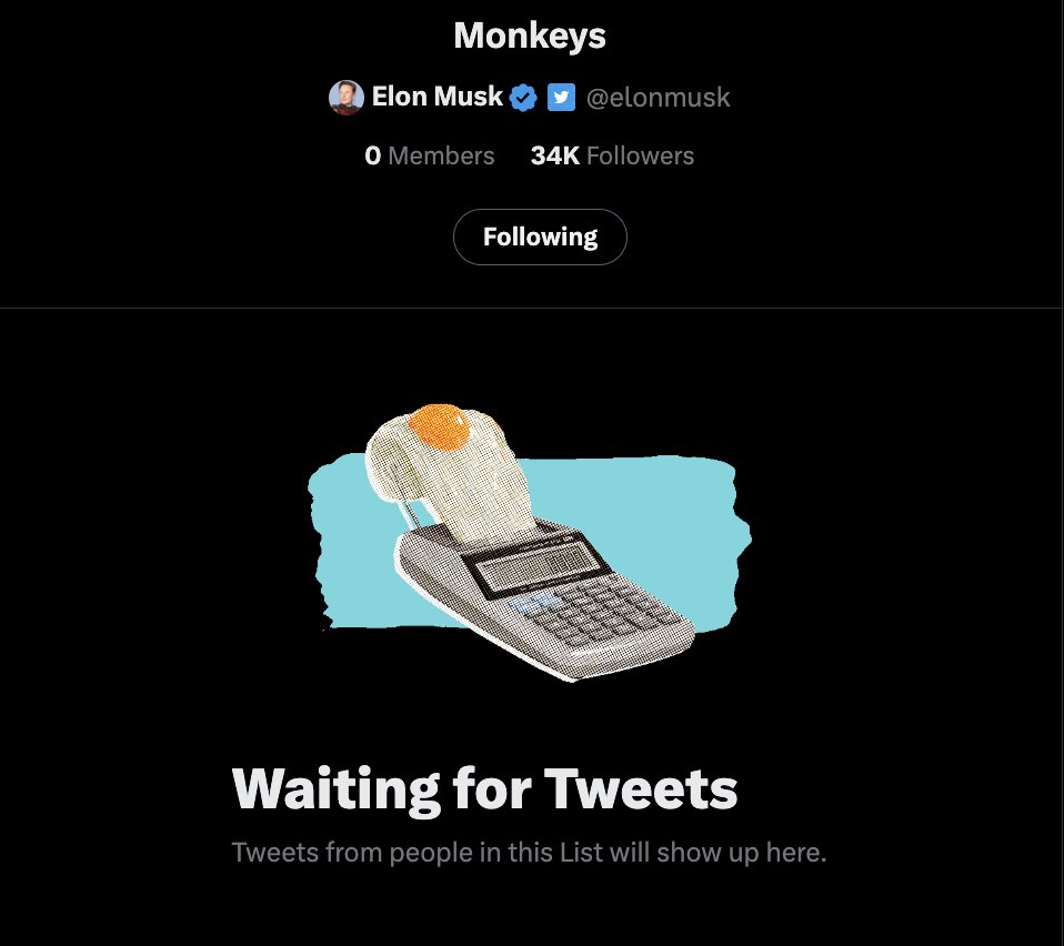 tanq0x's tweet photo. @elonmusk @DavidSacks Legacy media accounts should be put on the Monkeys list #monkeybrains https://t.co/w82WOKbVgC