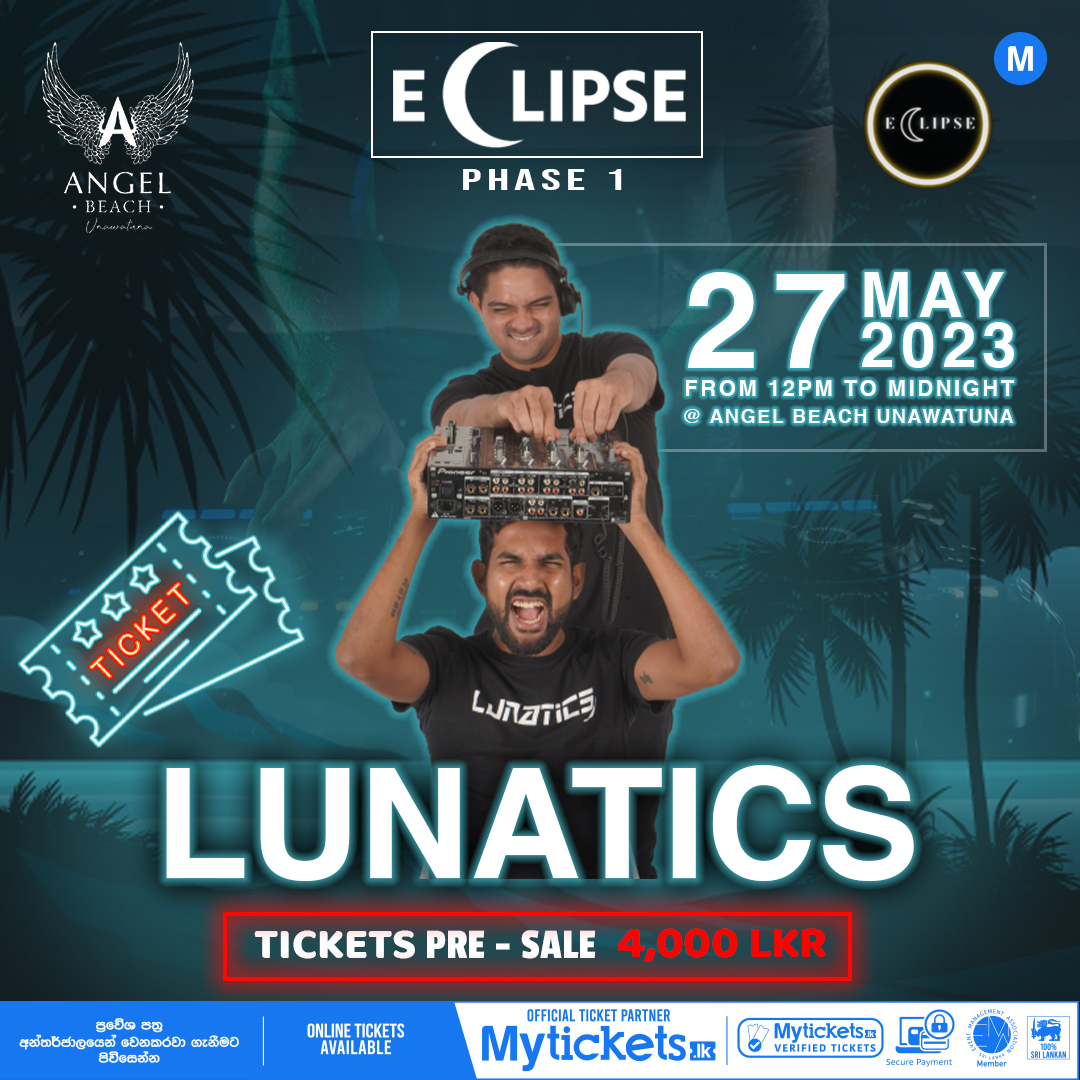 MyTicketsLK's tweet photo. "𝐄𝐂𝐋𝐈𝐏𝐒𝐄"
🎫 4000 LKR (Pre-Sale)
💳 >>Pay online and get it reserved : https://t.co/ySG72I8Jhy…
#myticketslk #concert #event #tickets #onlinetickets #mrpercussion #djimancader #djruvinda #djlunatics #angelbeach #unawatuna #djbeachevent https://t.co/RgK3SY2nY2