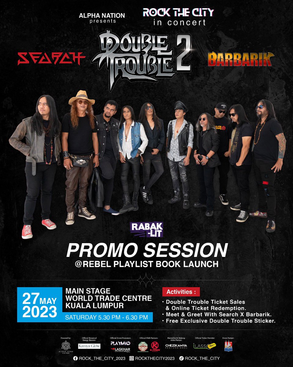 barbarikband's tweet photo. Meet &amp; Greet @ PBAKL Sabtu ni geng!
Selain berjumpa, ada booth untuk menjual tiket konsert juga booth untuk redeem tiket konsertnyang telah dibeli secara online. 
Lets jom rockers! https://t.co/qGeyoCQpKb