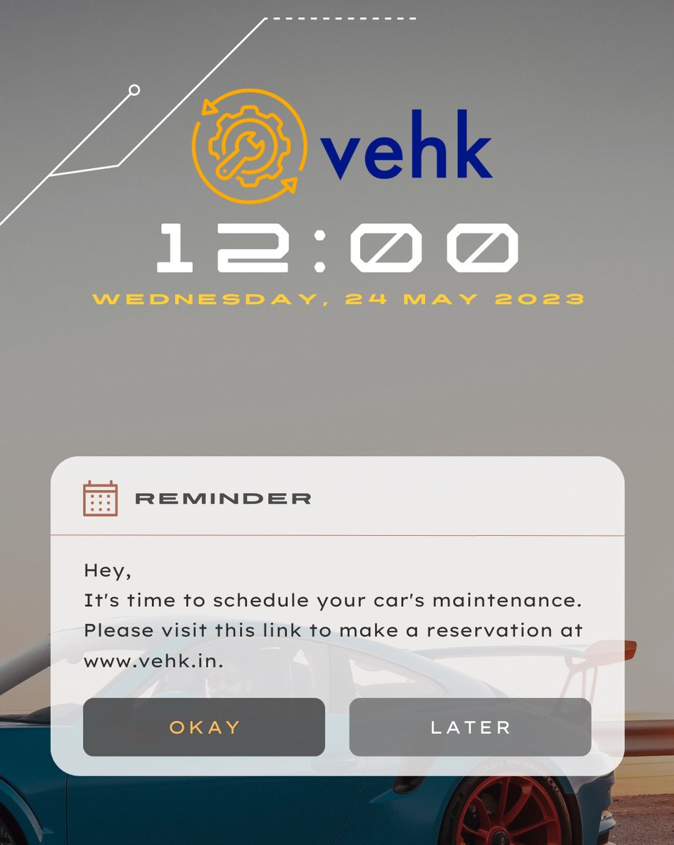 Hey, it a reminder for your vehicle service due. check out vehk.in or download our app to get your vehicle service done. 
#Hyderabad #pune #mumbai #Chennai  #bike #MSDhoni𓃵 #cars #bike #service #mobilindia