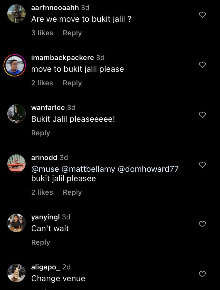 since past weeks on social media people keep asking and demands Muse should change the venue follow like Coldplay

RT this post kalau korang setuju <a href="/hellouniversemy/">Hello Universe</a> moved to SNBJ!