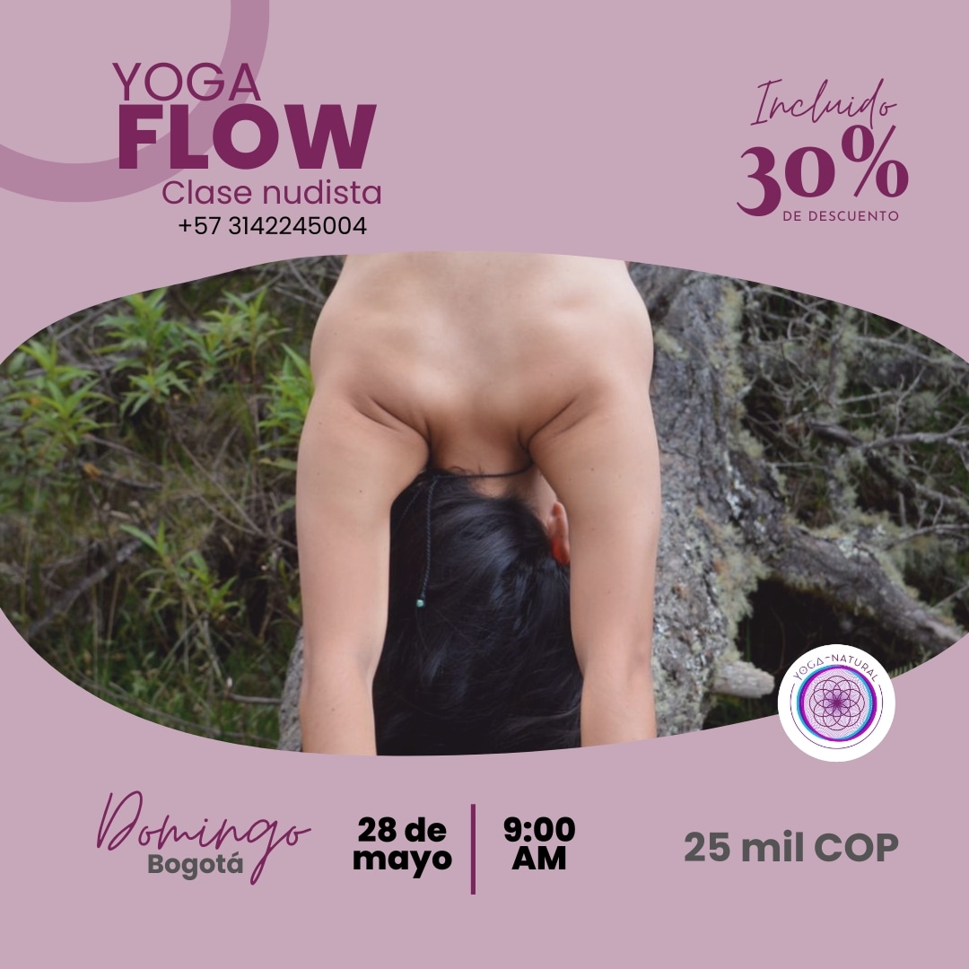NakeYogaFlow's tweet photo. ✨ Clase de Yoga, domingo 28 de Mayo✨ 

🌸Nuestra clase 🧘‍♀️ se realizará en el marco del encuentro "Mirada Sin Filtros: Tertulia Fotográfica nudista" tendrá 30% de descuento para todas las personas. 🌟

🎞️ ¿Has asistido a una exposición fotográfica Nudista? 

#bogota #yoga #nude https://t.co/6UuVxw8Xgp