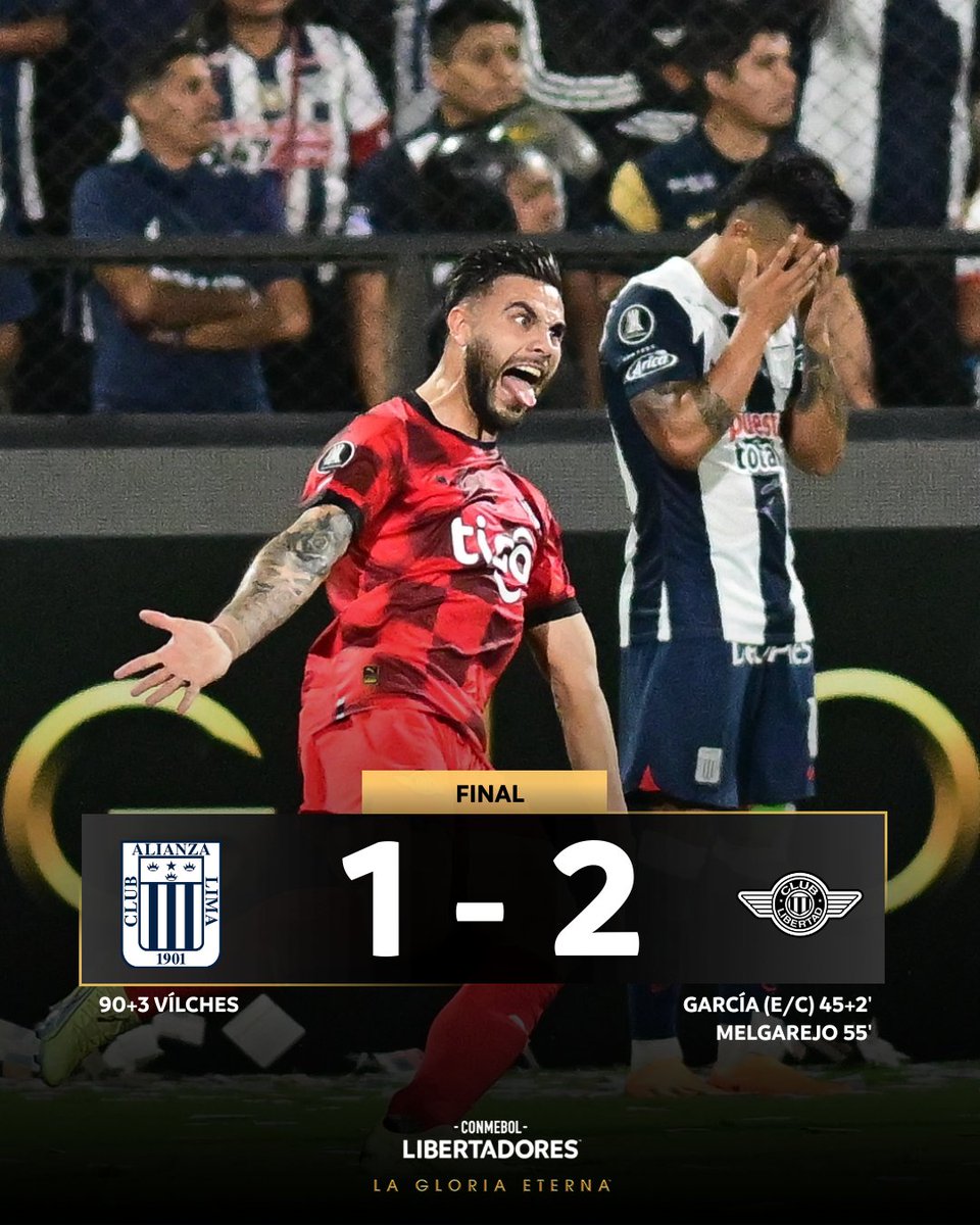 🇵🇪🏆🇵🇾 ¡Victoria de <a href="/Libertad_Guma/">Club Libertad</a> en Lima!

⚽️🔝 El Gumarelo derrotó 2⃣-1⃣ a <a href="/ClubALoficial/">Club Alianza Lima</a> y sumó su segundo éxito en el Grupo G de la CONMEBOL #Libertadores.

#GloriaEterna