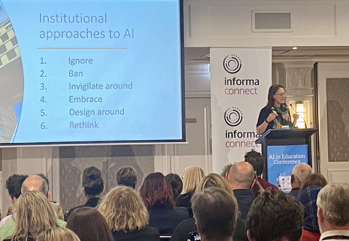 What are institutional approaches to #AI in #education: where are you (1-6)? And what are the #learning design implications?

@sahoward_uow & @karleybeckman about #design & #artificalintelligence at #AIinEd 
#uow #vub #edtech #edchat @tiffani_apps