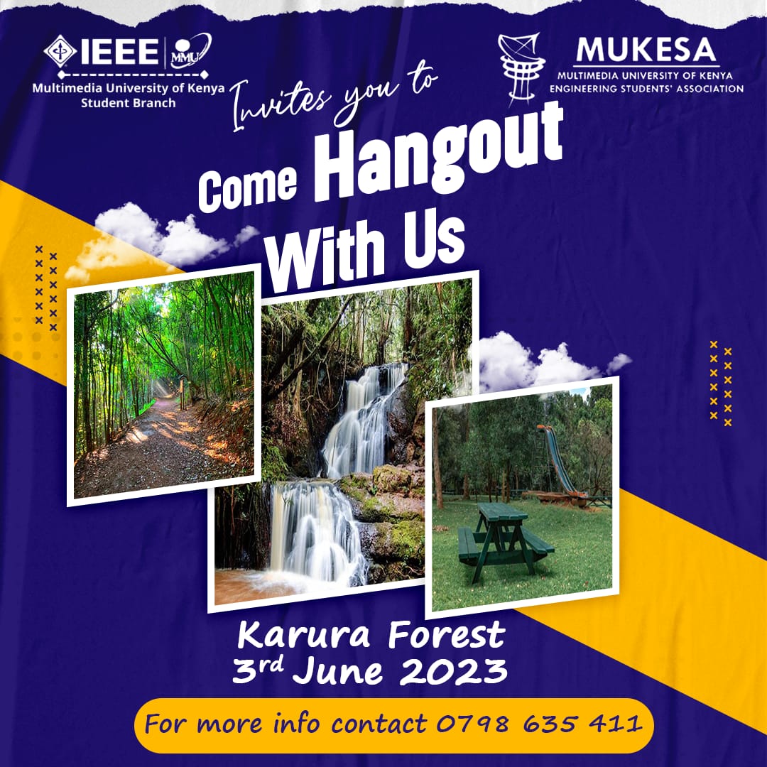 mukesa_mmu's tweet photo. π³ Join us at Karura Forest on 3rd June for a thrilling bonding activity by MUKESA and IEEE-MMU Association. Explore trails, network with engineers, and register now for limited spots! #MUKESA #IEEE #KaruraForest #Networking #EngineersUnite https://t.co/gf8OjIWlHl