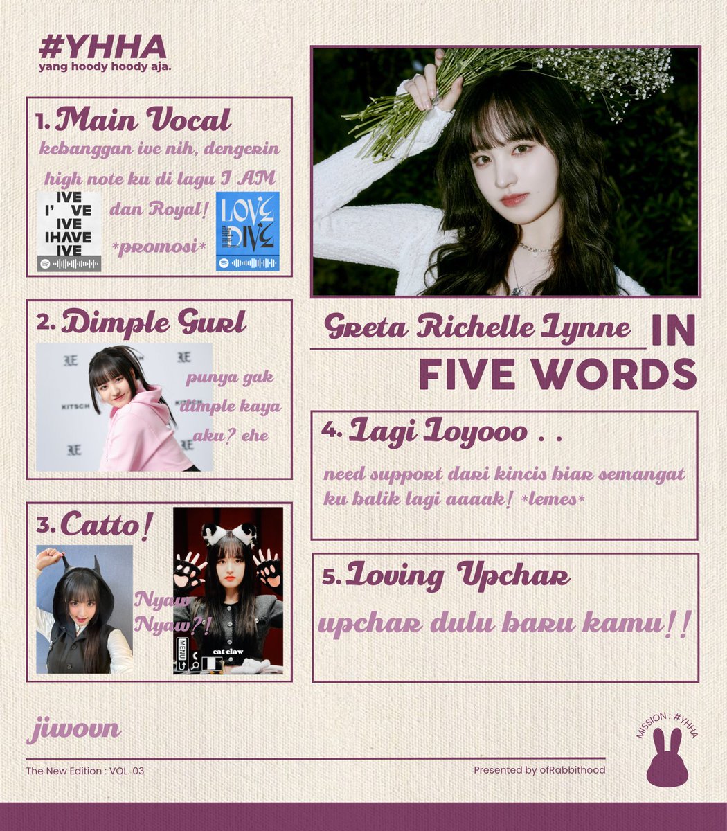 kawtiruka's tweet photo. @IVE_twt | kincis! bacaa five words abt me yg enggak seberapa enih dong π«°π» abis baca tar dapat hikmahnya π€ͺ #YHHA https://t.co/ulLOmX30EH