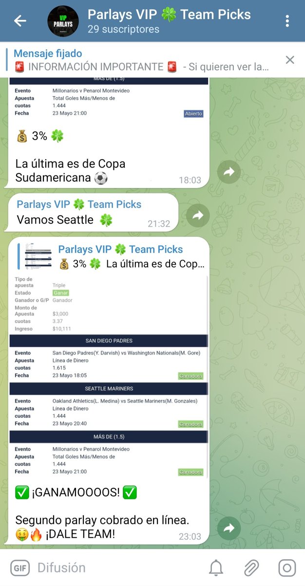 TeamPicksRD's tweet photo. Seguimos ganando #FreePicks y sumando en los canales VIP. 🤑🔥 Qué buenos días estamos teniendo. 👊 ¡FELICIDADES TEAM! https://t.co/Om3r0nwncs