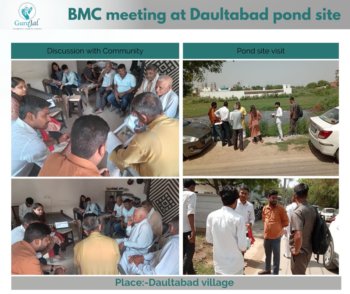 A meeting was held in #Daultabad village to discuss and establish a dedicated #Biodiversity Management Committee (BMC) responsible for overseeing the operation and maintenance (O&amp;M) of the #pond site, which was successfully restored by #GuruJal