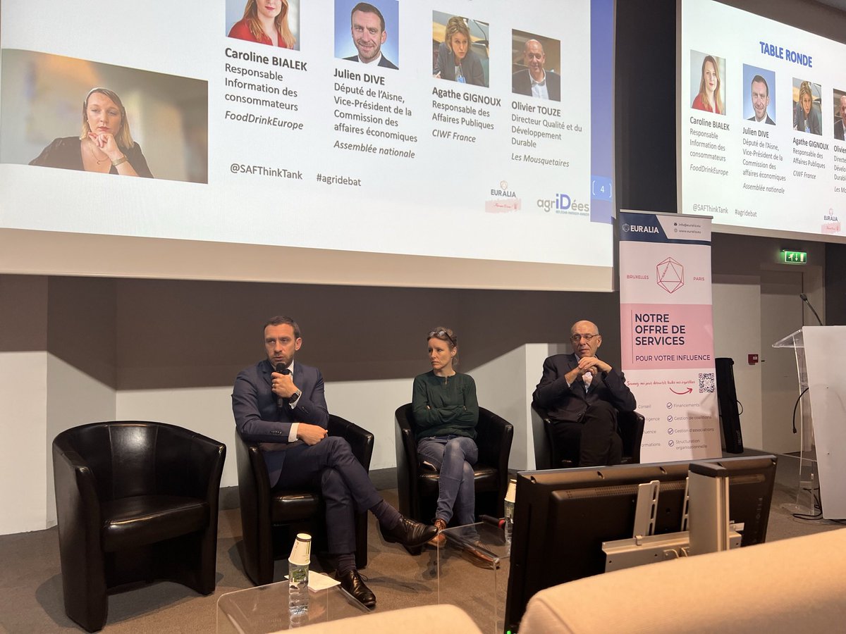 En direct, débat très riche sur les étiquetages nutritionnel, environnemental et bien être animal <a href="/SAFThinkTank/">Agridées</a> #agridebat @Euralia