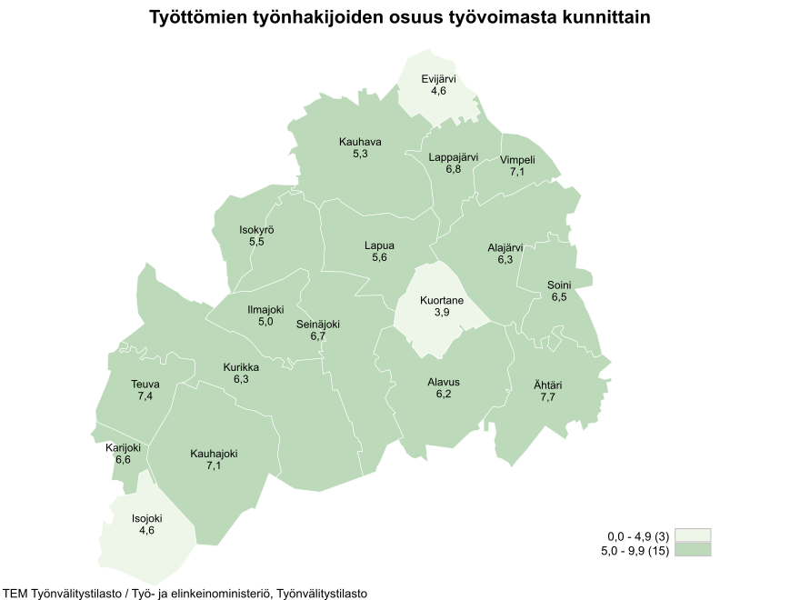 elinvoimak_EP's tweet photo. Työllisyyskatsaus, Etelä-Pohjanmaa 4/2023
🔹työttömien työnhakijoiden osuus työvoimasta 6,3 %, koko maassa 9,3 %
🔹työttömien työnhakijoiden osuus työvoimasta Manner-Suomen toiseksi alhaisin
🔹työttömien työnhakijoiden määrä nousi vuoden takaisesta 2,1 %, koko maassa nousua 3,1 % https://t.co/xUPpu9HZ3b
