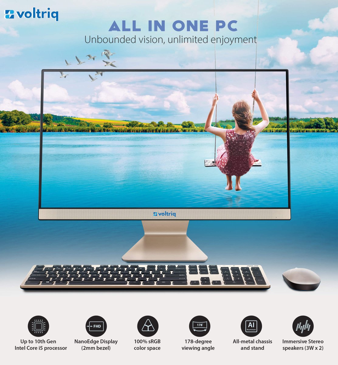 India's No.1 Electronic Brand
@voltriq

GIVE OUR VOLTRIQ ALL IN ONE PC
TO YOUR LOVE ONES

Unbounded vision,unlimited enjoyment

ITS ALL YOU COULD NEED IN ONE

#voltriq #voltriqindia #bestdeals #bestoffers #bestproduct #GeMIndia #Gemportal #gemdealer #indianproducts #makeinindia