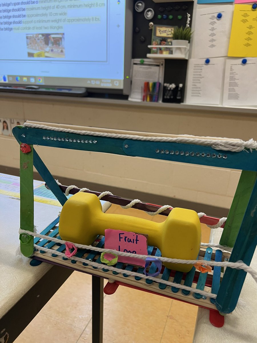 MsRehine's tweet photo. The Grade 5s designed and constructed bridges to support an 8 pound load 🌉🌁 https://t.co/Esq3ybGW5N