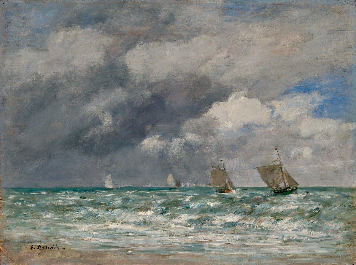Sailboats near Trouville by Eugene Boudin, 1884