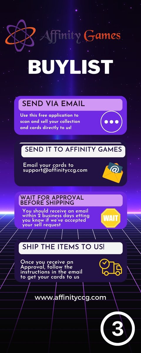 affinityccg's tweet photo. Calling all Planeswalkers! Need extra cash for your futureplans? Whether it's for education or just to treat yourself? Affinity Games is always buying #MTG cards! Send us your list to Support@affinityccg.com  &amp; we'll take care of the rest. Sell us your cards and get paid TODAY! https://t.co/NY38fqx4KW