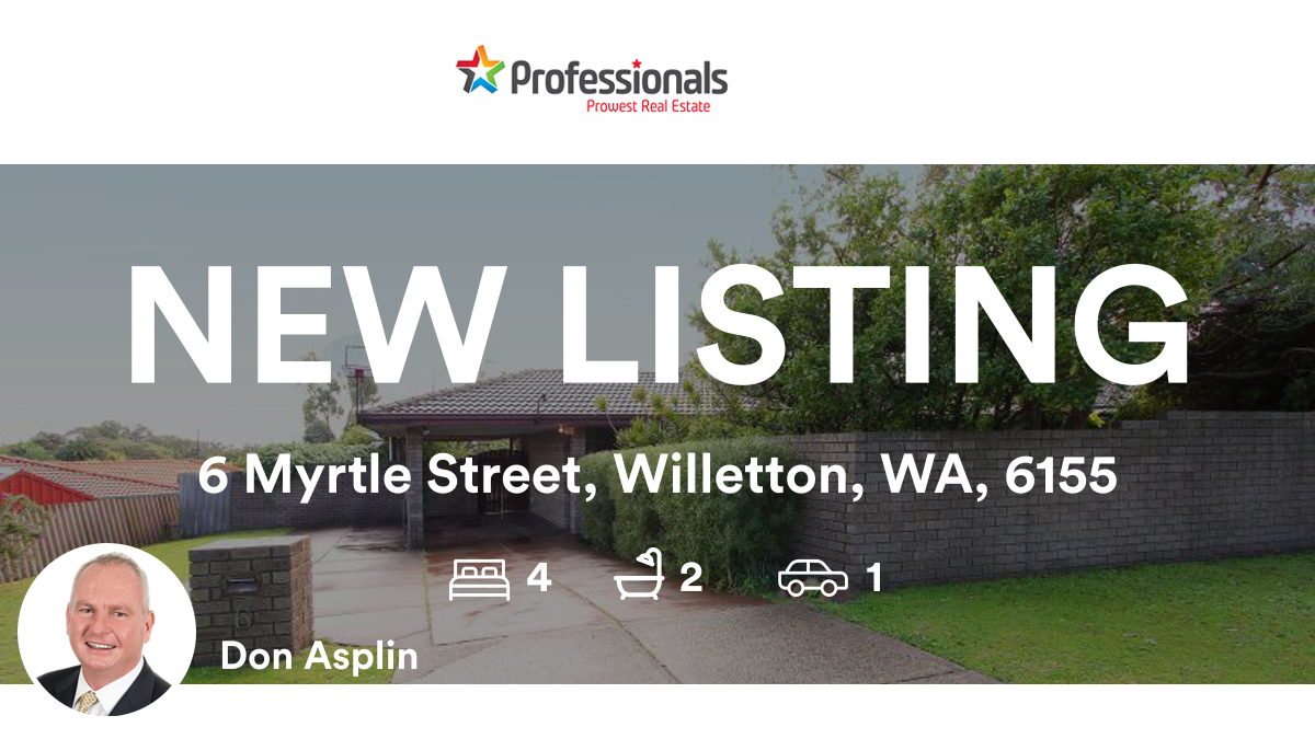 Prowest_RE's tweet image. 🛌 4 🛀 2 🚘 1
📍 6 Myrtle Street, Willetton, WA, 6155

Our agent’s latest listing on RateMyAgent

rma.reviews/FZFWPsxULrN9

...
#ratemyagent #realestate #Professionals_Prowest_Real_Estate