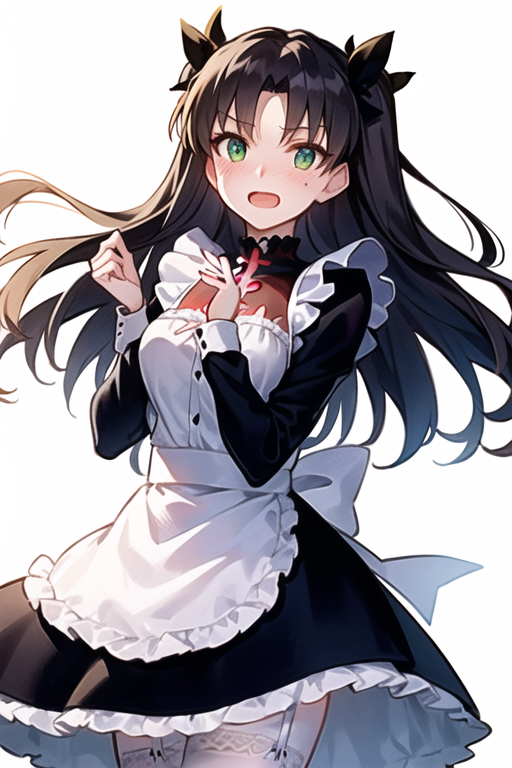 遠坂 凛 メイド服風02 #AIイラスト