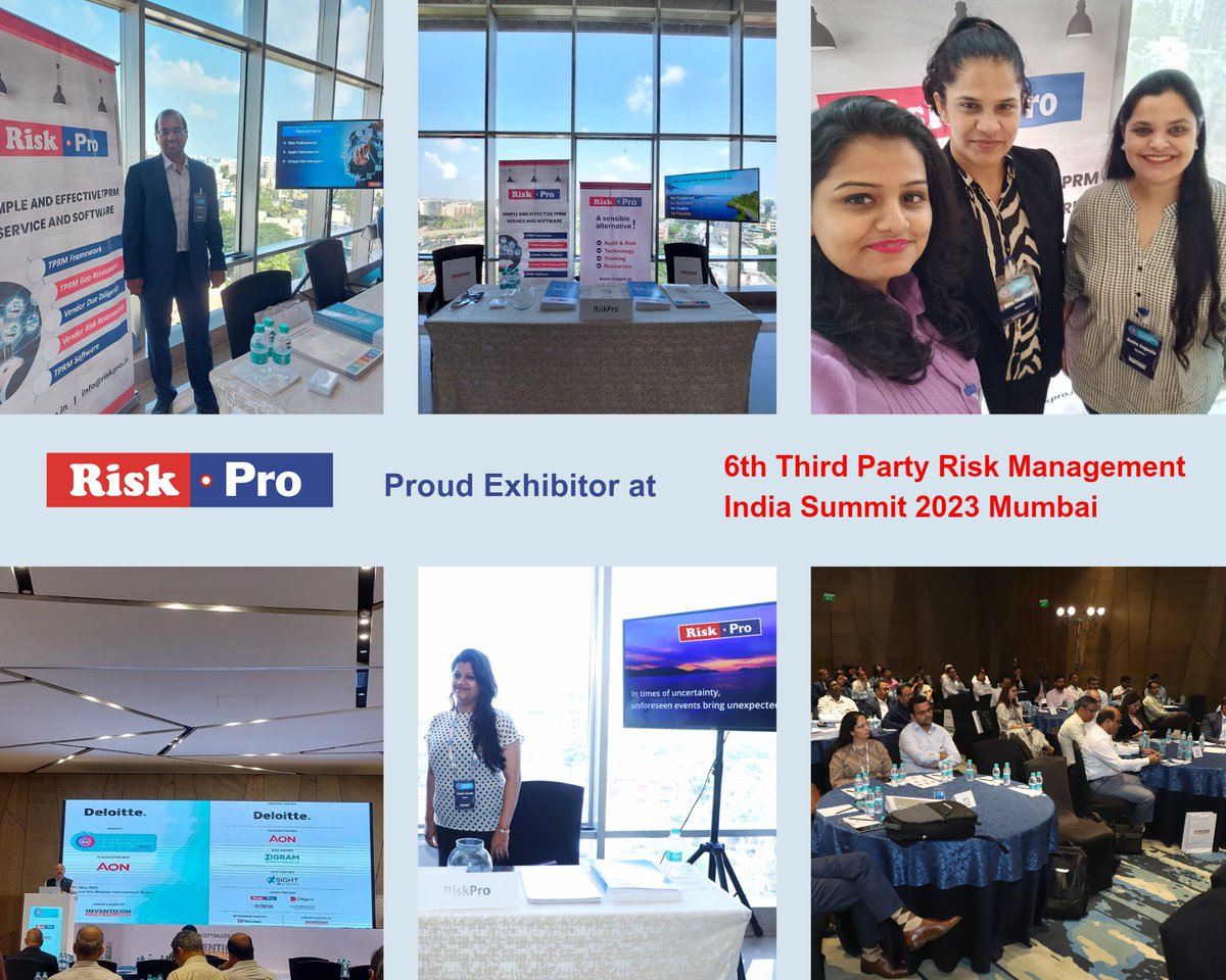Riskpro India was proud to be an exhibitor at the “6th Third Party Risk Management India Summit 2023” held on 16 - 17 May 2023 in Mumbai. Here’s a glimpse of the event.
#event #india #riskmanagement #mumbai #thirdpartyrisk #risk #riskassessment #thirdpartyriskmanagement #riskpro
