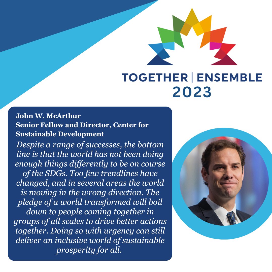 🎙 Introducing one of this year’s conference #speakers, @mcarthur! John is a Director at the Center for Sustainable Development at the Brookings Institution.

#TogetherEnsemble #TogetherEnsemble2023 #UnitedNations #UN #SustainableDevelopment #SDGs #SDG #Agenda2030 #Sustainability