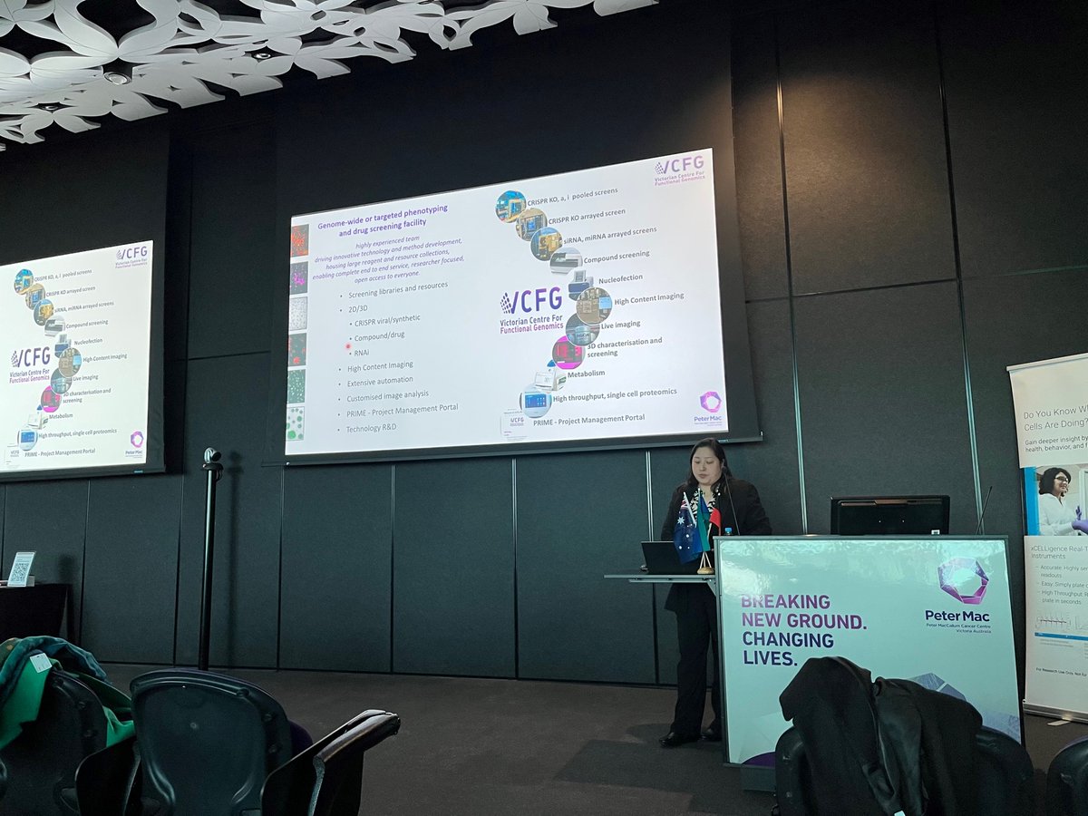 AlexSzaboBiotec's tweet photo. Ada Khoo presenting on the extraordinary range of function genomics screening capabilities offered by @VCFGconnect at the @Agilent #AcCELLerationTour @petermac @mscienceaustnz @agilentlife @simpson_kaylene https://t.co/XIpOk8c07b