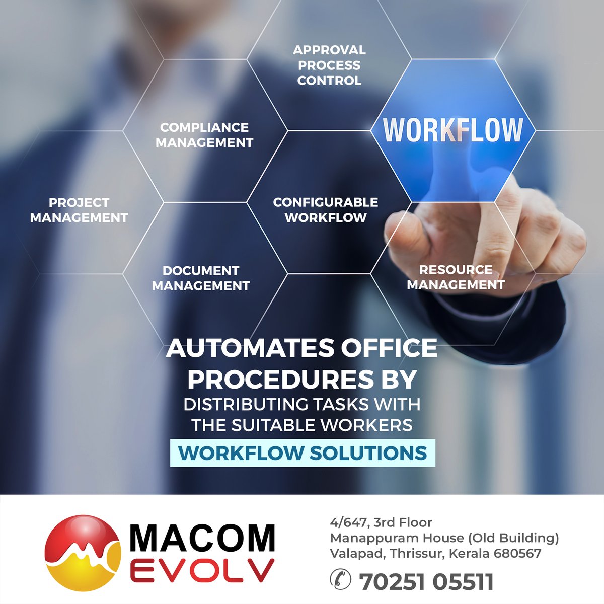 macomevolv's tweet image. With Macom Workflow Solution helps work efficiently distributed among employees, which automates business procedures. It matches work tasks with the workers that can best do them.
#Macom #MacomEvolv #WorkflowSolutions #SmartSolutions #Workflow #BusinessSolutions