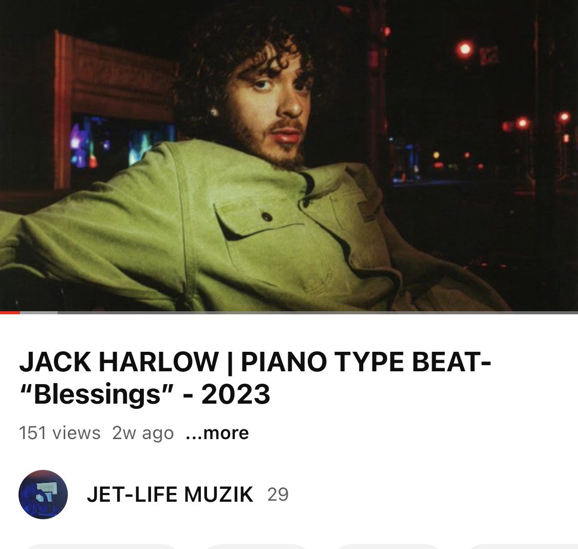 JETLIFEMUZIK94's tweet photo. JACK HARLOW | PIANO TYPE BEAT- “Blessings” - 2023 https://t.co/3T7kZEuq5R via @YouTube
(NEW BEAT FOR SALE) #beats #producer #youtube #newmusic https://t.co/n5sney9gXP