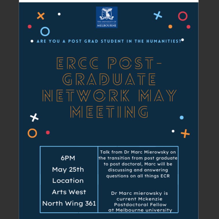 Excited for the ERCC Postgrad Event tomorrow evening!